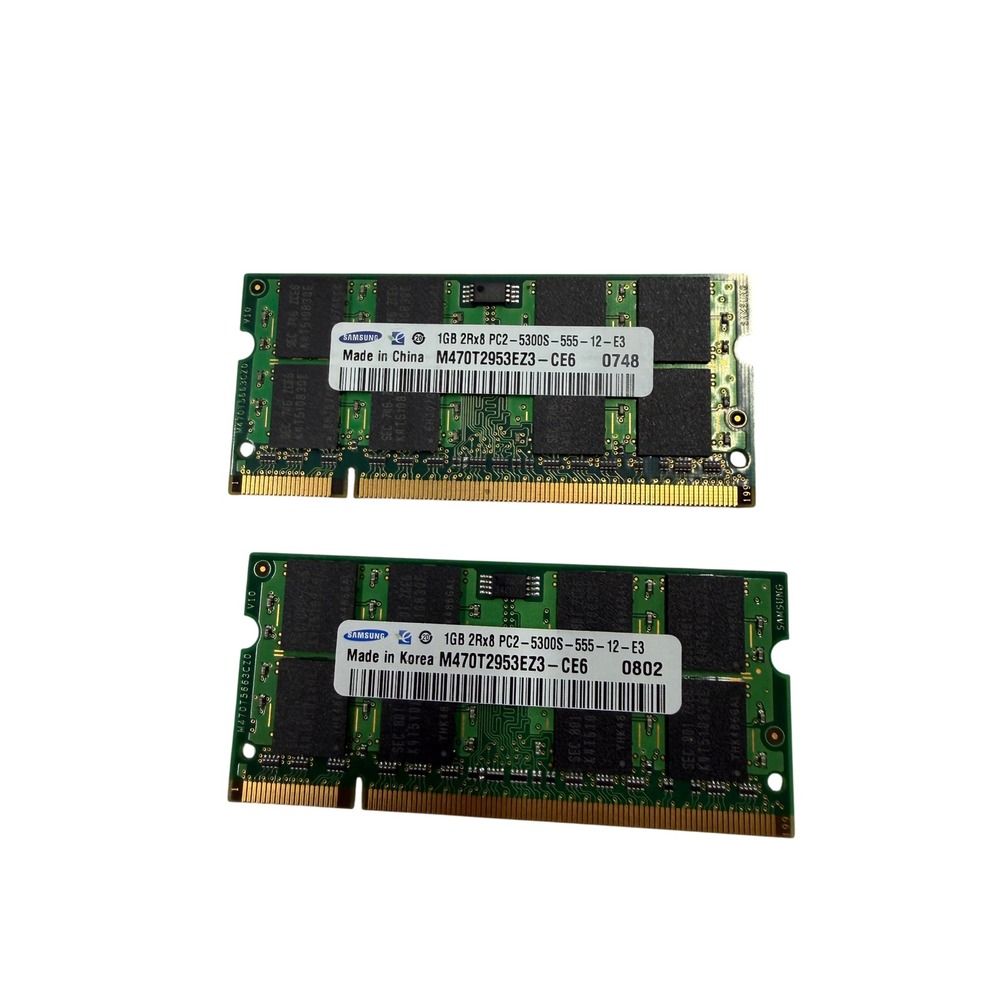 Samsung 2GB Kit 2x1GB DDR2 667MHz PC2-5300S Laptop RAM